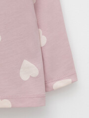 лонгслив  для девочки  КР 302829/розовый лед,сердечки к597