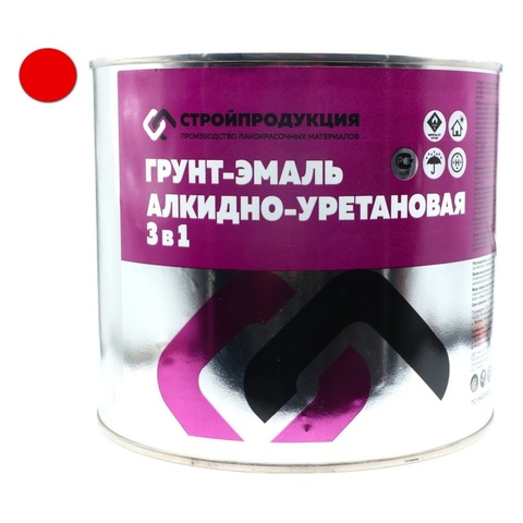 Грунт-эмаль 3 в 1 КРАСНЫЙ (банка 2,5 кг, 1.92л)