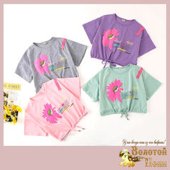 Футболка-топ хлопок девочке (8-12) 260119-CB-361#