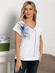 Блуза Капли росы (бело-голубая) Б15564-18М LT Collection