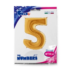 Шар Г 40''/102 см, Цифра Золото (Gold) 