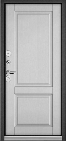 Термодверь входная Мастино (Бульдорс) Термо Стандарт МП R-2/10TD-1, 2 замка, 1,6 мм металл, (графит букле+белый дуб шале) #3