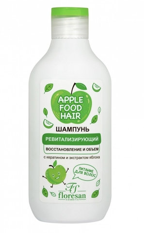 Флоресан APPLE FOOD HAIR Шампунь ревитализирующий Восстановление и объем, 300мл Ф-680