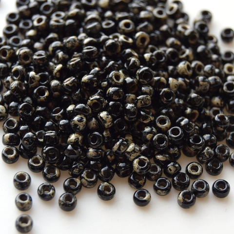 6/0 RR-4511 Бисер круглый Миюки /Miyuki round 6/0 Picasso Black