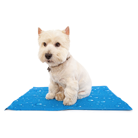 Охлаждающий коврик для собак/питомцев "COOL MATE" голубой/капли, 50х65см (M)