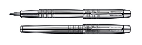 Перьевая ручка Parker IM Premium Shiny Chrome Chiselled, F(S0908640)