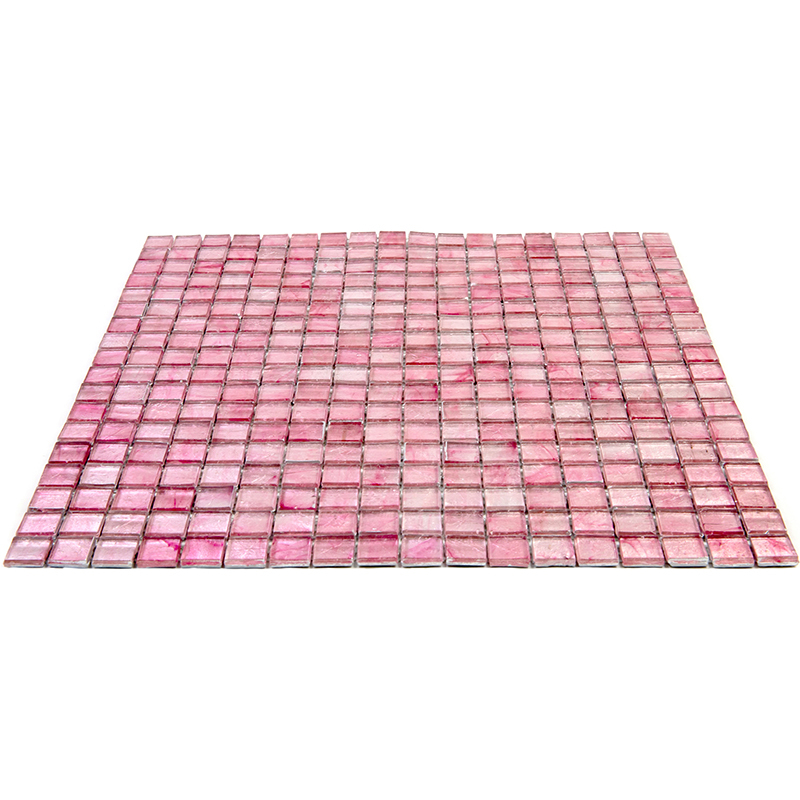 BS101 Мозаика одноцветная чип 15 стекло Alma Mono Color розовый квадрат глянцевый