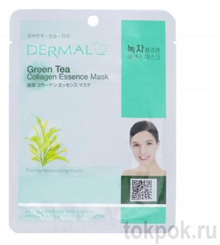 Тканевая маска для лица Dermal Green Tea Collagen Essence Mask, 23 гр