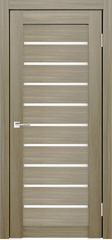 Межкомнатная дверь Велюкс 1 Ясень грей / Цвет Тон Неаполь / Остекление "Сатинат белое" / Двери Верда