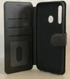 Чехол книжка для Honor 10i / 20i / Huawei P Smart Plus 2019 кожаный черный с магнитной застежкой / Чехол книжка подставка на застежке с визитницей