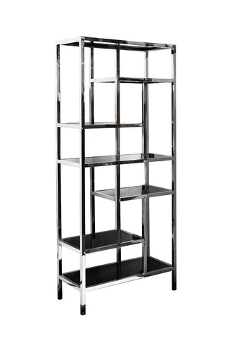Стеллаж Garda Decor серебристы-черный 46AS-SH1076-SILVER