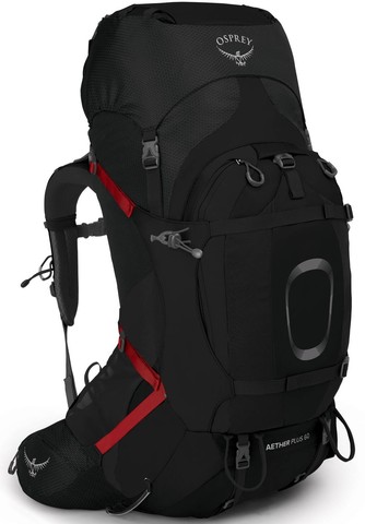 Картинка рюкзак туристический Osprey Aether Plus 60 Black - 1