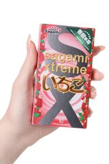 Презервативы Sagami Xtreme Strawberry c ароматом клубники - 10 шт. - 