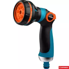 GRINDA S-8, 8 режимов, двухкомпонентный с регулятором напора, поливочный пистолет, PROLine (429100)