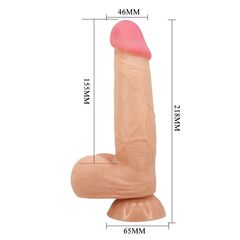 Телесный фаллоимитатор с эффектом скользящей кожи - 21,8 см. - 