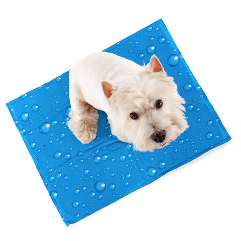Охлаждающий коврик для собак/питомцев "COOL MATE" голубой/капли, 50х65см (M)