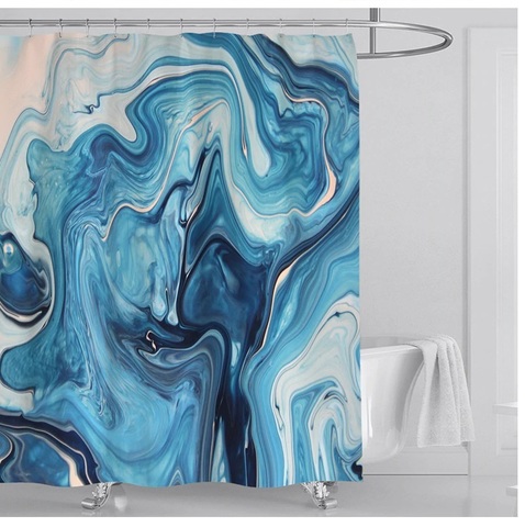 Шторка для ванной 180х200 Carnation Home Fashions Malachite Blue синий