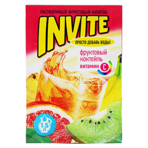 Растворимый напиток Invite фруктовый коктейль 9 г