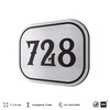 Номерок на дверь квартиры 728, для кабинета, офиса, шильдик 9 х 7 см, серебристый, Айдентика Технолоджи