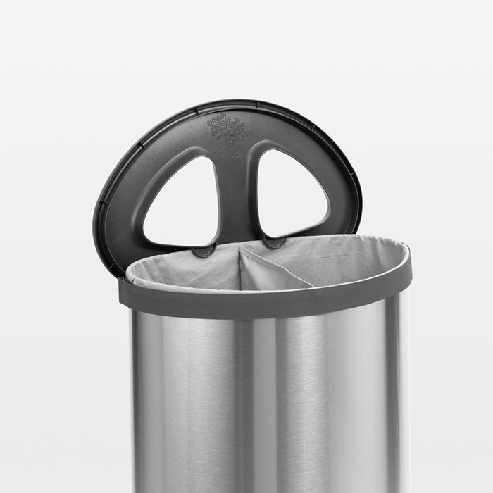 Двухсекционный бак для белья (55 л), Стальной матовый, арт. 105029 - фото 5