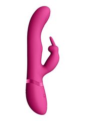 Розовый вибромассажер May Pulse-Wave & C-spot & G-Spot Rabbit - 22 см. - 