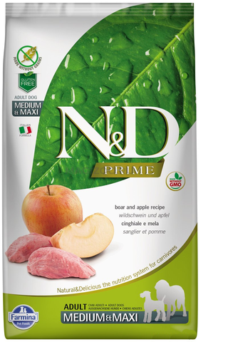 Farmina N&D Prime для собак средних и крупных пород (кабан с яблоком) 2,5 кг
