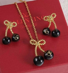 Серьги ювелирные ДВЕ ВИШНИ НА ВЕТОЧКЕ style by VALENTINO
