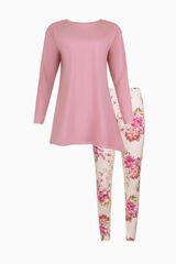 Пижама женская: туника и леггинсы LISCA ROBIN 023469 | Цветочный розовый