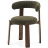 Стул Granite на 4 ножках из зеленого шенилла и массива ясеня в отделке орех