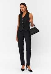 Брюки зауженные MYLENE из 100% итальянской шерсти черного цвета