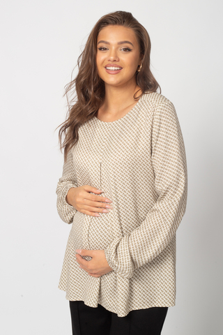 Блузка для беременных 16308 цепи на бежевом