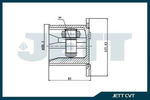 ШРУС внутренний JETT V40-3007