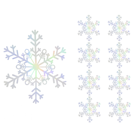 Декоративное украшение Снежинки Льдинки, 9 см, Серебро, Голография, 8 шт