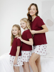 пижама  для девочки  МП 1670/бордовый 1934 Н254