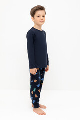 пижама  для мальчика  К 1606/индиго,цветные мини дино