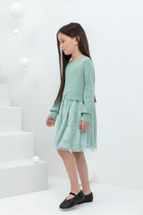 платье  для девочки  КР 5833/голубой прибой к433