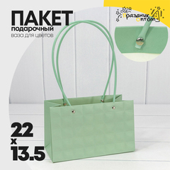 
          Пакет подарочный 22х13.5х10.5см Ваза для цветов "Квадраты" (Зеленый)
