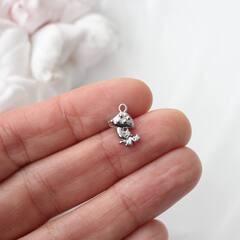 Подвеска Грибочек с фианитами 13*10 мм, родий, П564