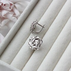 Швензы Плетёный узел 15 мм с английским замком, родий, Ш124