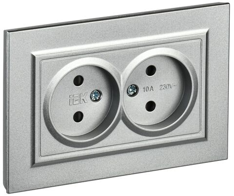 BRITE Роз. 2-я без з/к с з/ш 10А в сб. РСш12-2-БрА алюм. IEK