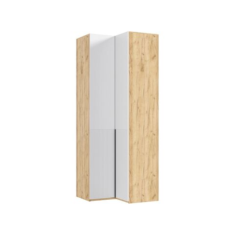Марвэл Шкаф угловой (Браш Вайт, Дуб Крафт)