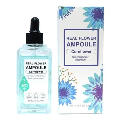 May Island Real Flower Ampoule Cornflower - Сыворотка увлажняющая с лепестками василька