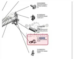 D2022292 Задний держатель зарядного вала оригинал (актуальный артикул: D2022292) для Ricoh