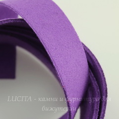 Шнур замшевый (искусств), 19х1,4 мм, цвет - фиолетовый, 95 см