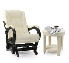 Кресло-качалка Модель 78 Экокожа с журнальным столиком