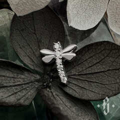 Накрутка "Dragonfly" - Белое золото - White CZ