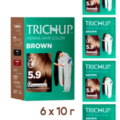 Хна для волос Trichup Henna Hair Color Brown цвет коричневый 60 г