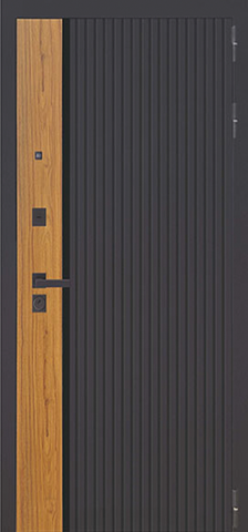 Теплая дверь входная Двери регионов Страж К-14, 2 замка, 1,2 мм металл, (черная шагрень/орех каньон коньяк 666-2+веллюто бьянко аг 700) #2