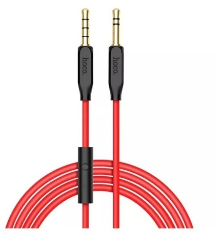 Кабель Jack 3.5 мм - Jack 3.5 мм Hoco UPA12 с микрофоном 100 см (1м) (Красный)