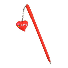 Ручка шариковая, масляная, Basir, синие чернила, серия "Love", с резиновой фигуркой на брелоке, 30 шт